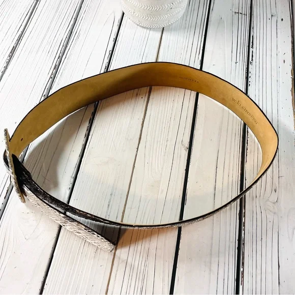 SOLD W. Kleinberg Women’s Python Belt w/ Covered Buckle | Size L - Picture 8 of 13